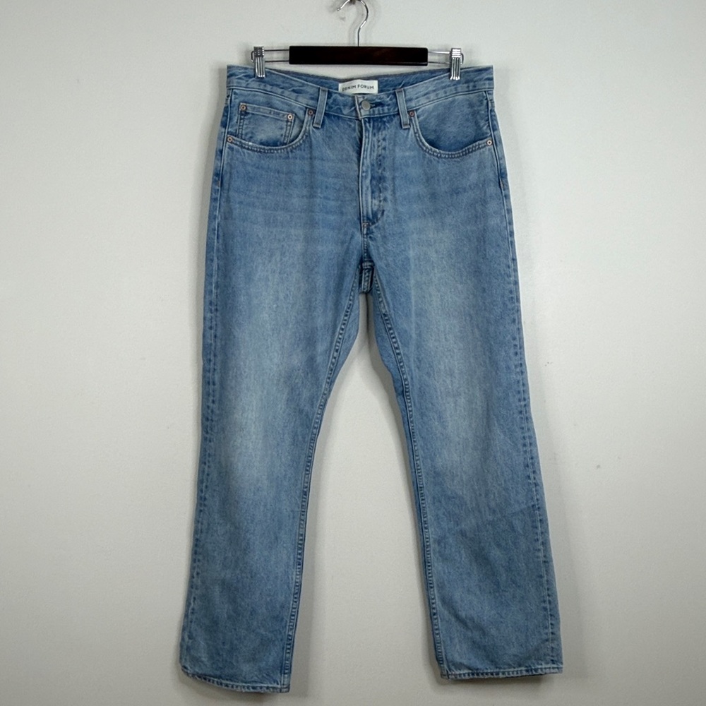 Denim Forum Jeans Womens 31 x 30 Light Blue Comfy Low Rise Loose Straight Leg